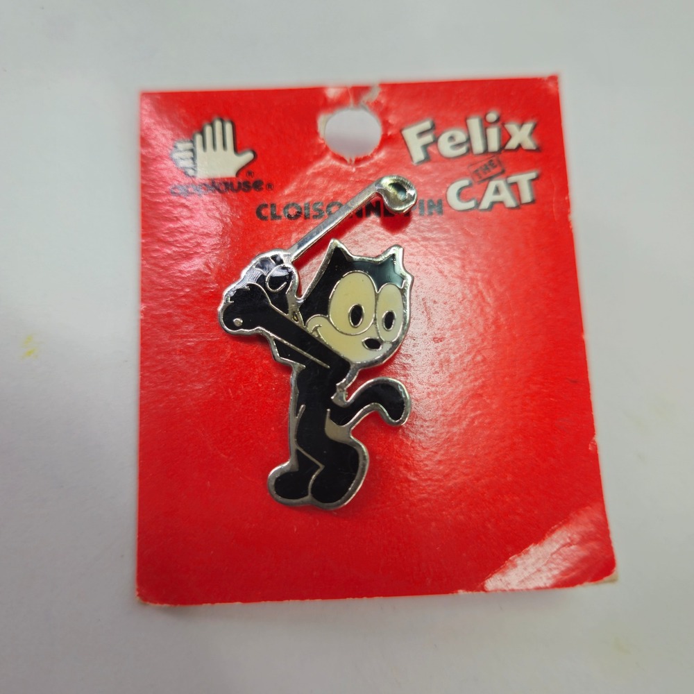 Vintage 1989 Felix the Cat Golfing Cloisonne Pin Applause 26910 New on Card